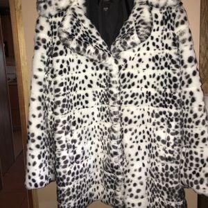 Victoria’s Secret white & black faux fur coat